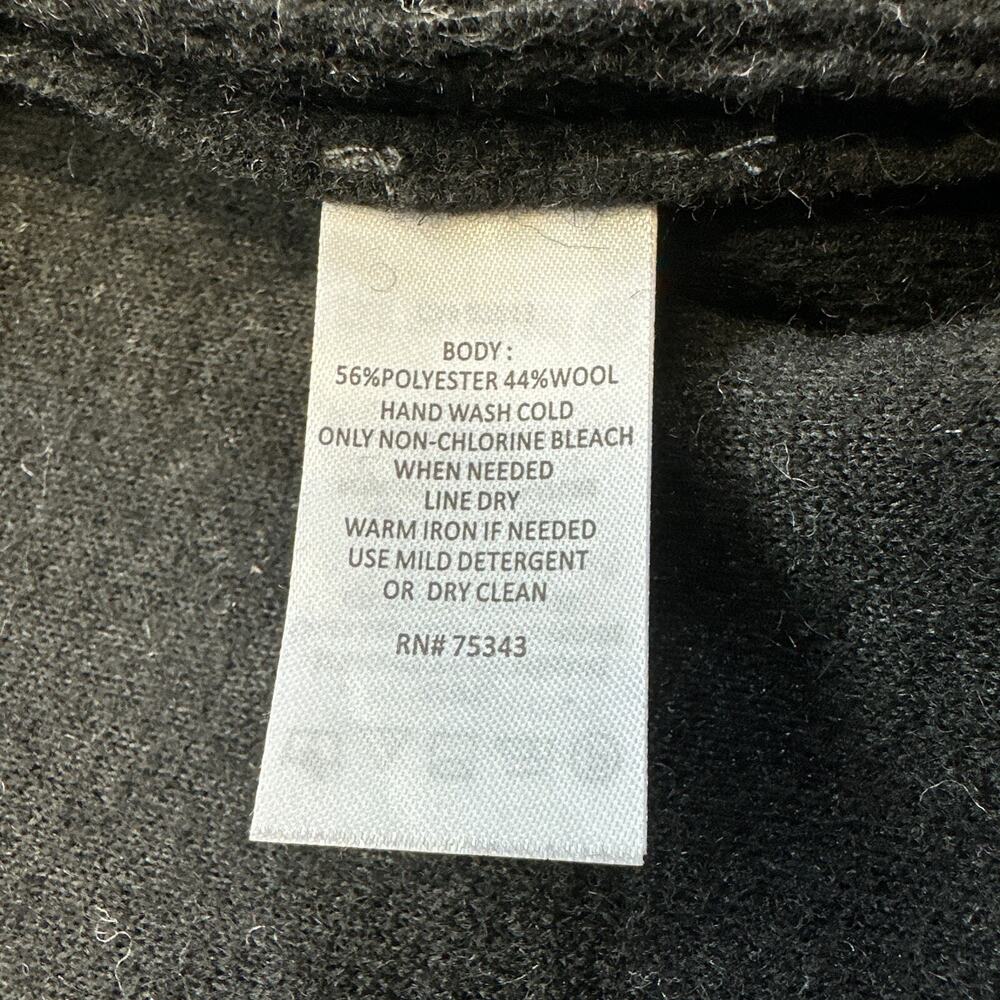 Ombré Wool Blend Zip Jacket Black Gray‎ Large Outdoor Cozy Layer Akini - Picture 3 of 8